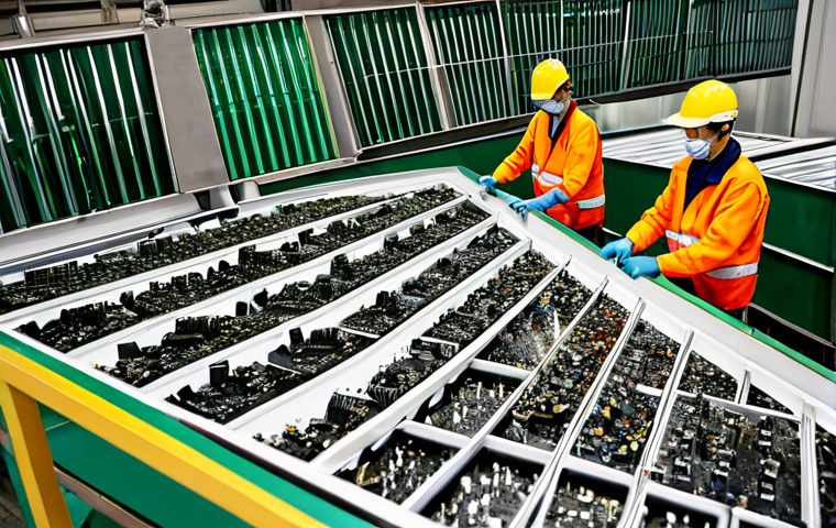 이차전지 제조 공정 - Battery Manufacturing Cleanroom**

"Inside a modern, high-tech cleanroom, robotic arms assemble batt...